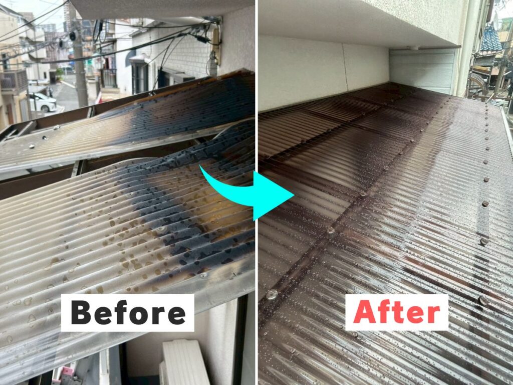 日焼けしたテラス屋根の張替え事例