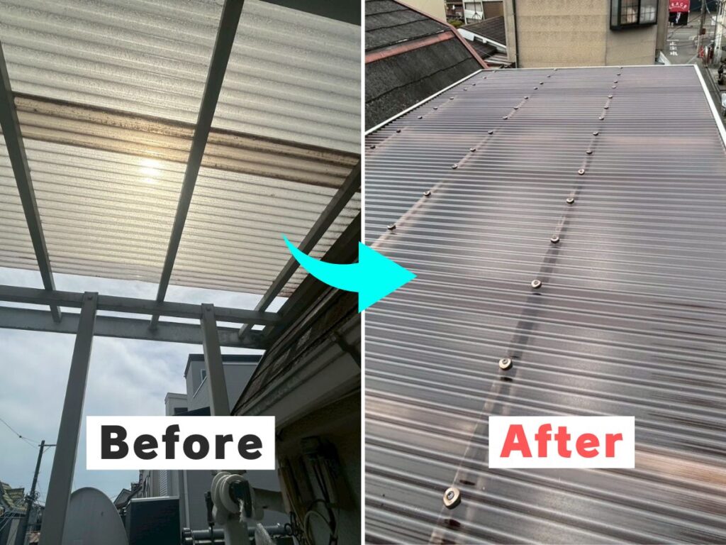 2階ベランダ屋根の張替え事例(高槻市)