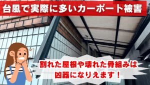 台風で実際に多いカーポート被害
